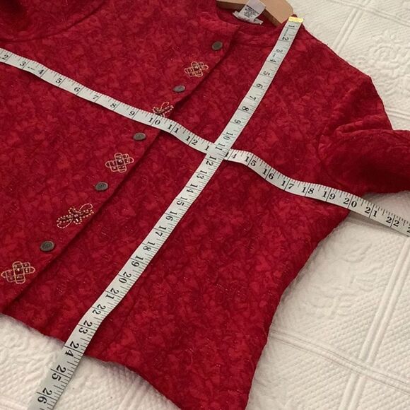 GRAFF Jacket Chinoiserie Silk-Look Jacket Metallic Thread Bead Cheo… - Picture 8 of 10